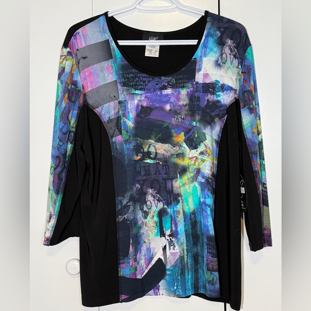 🟣3/$30 NWT Artistic Multicolor Women's Blouse